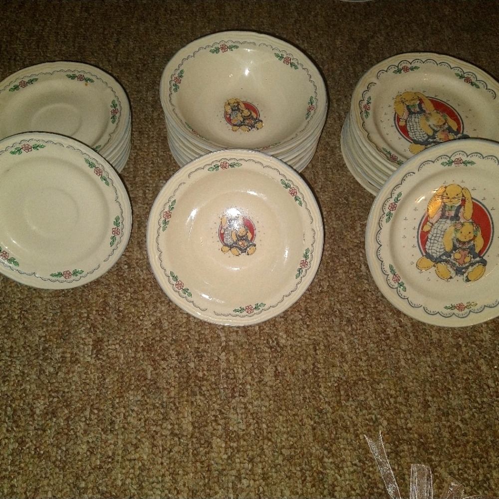 Tabletops unlimited floppy eared bunny rabbit vintage stoneware